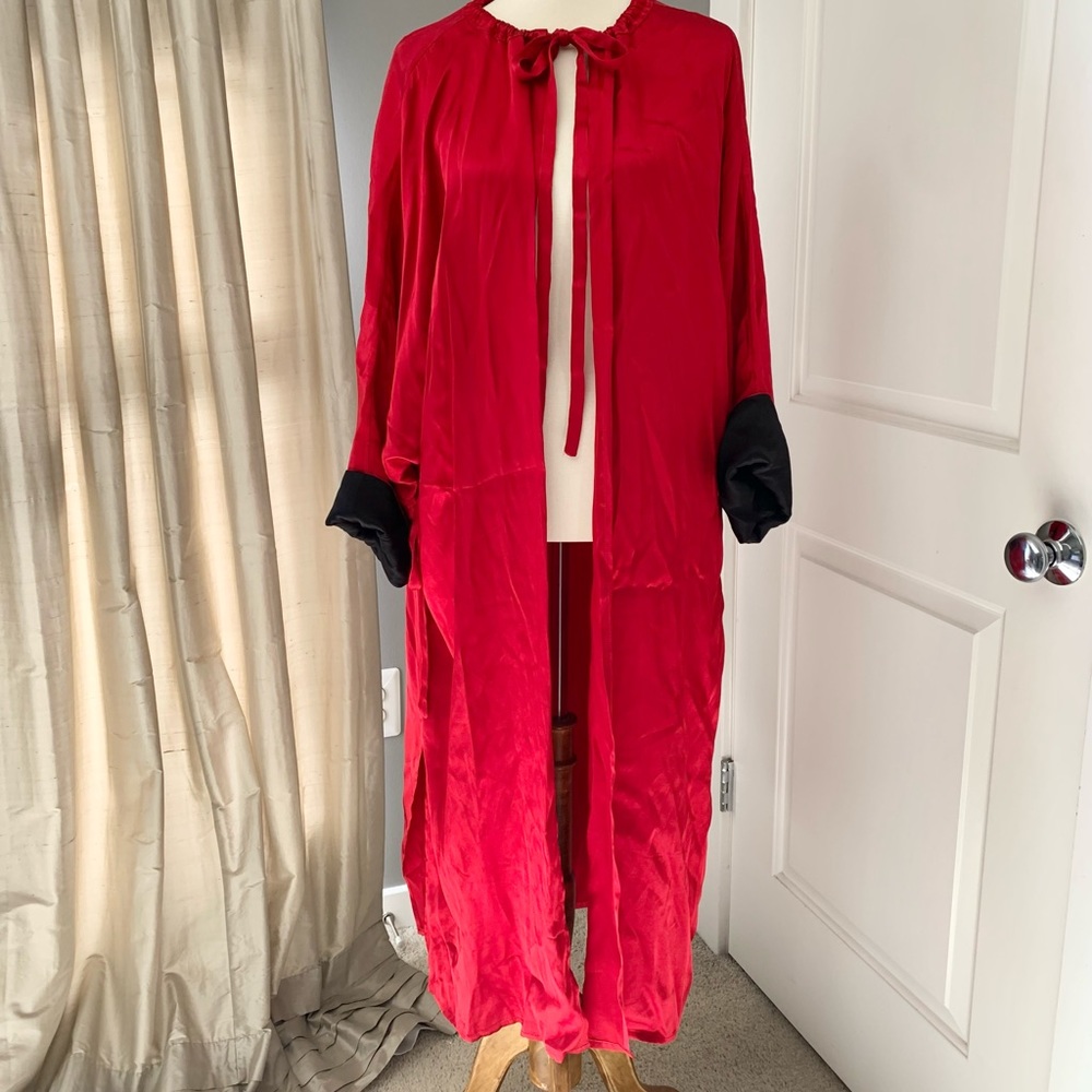ZARA EVERLAST red satin robe kimono